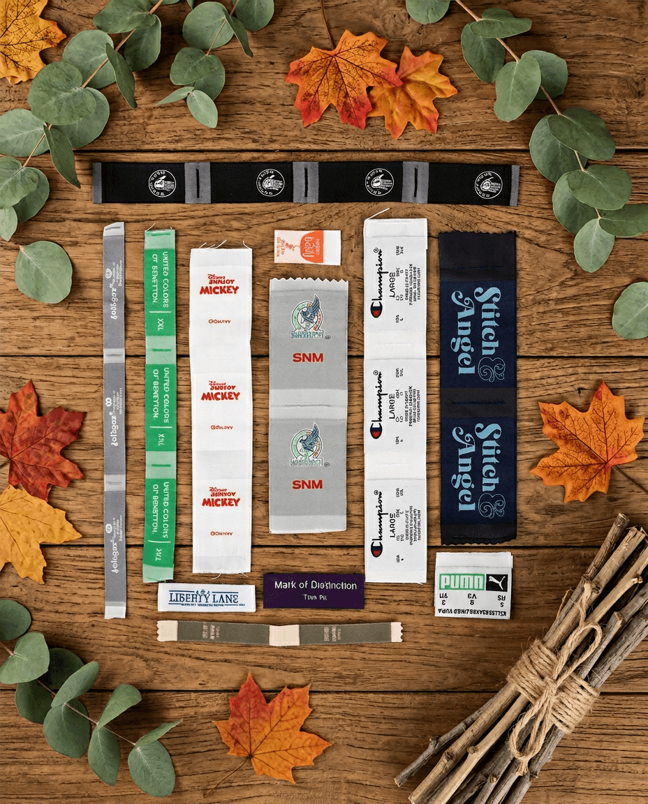 Premium woven label detail
